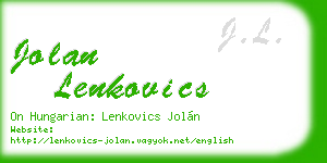 jolan lenkovics business card